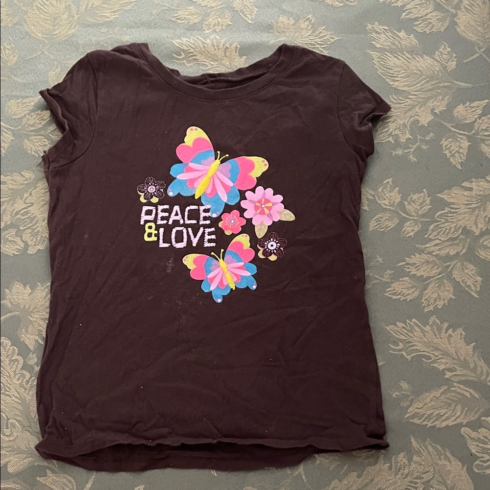 Circo Black Kids Shirt with Colorful Butterflies